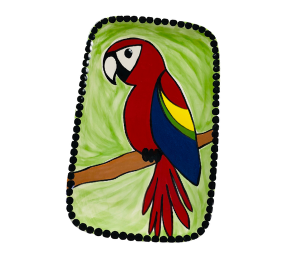 Elk Grove Scarlet Macaw Plate