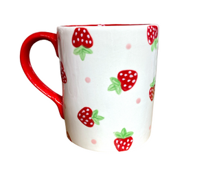 Elk Grove Strawberry Dot Mug