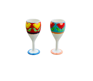Elk Grove Floral Wine Glass Set